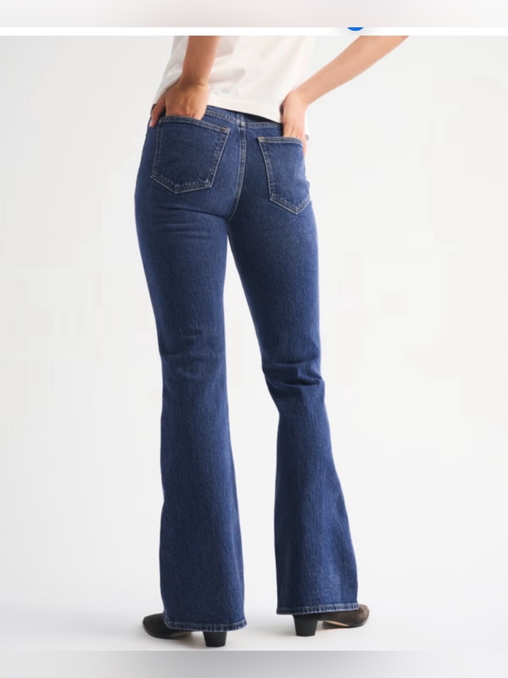 Abercrombie & Fitch High Rise Flare Jean size 6 Regular raw hem EUC - Picture 3 of 12